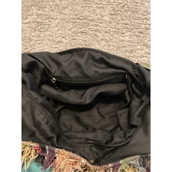 Fabric Owl Hobo Bag Cotton Blue Brown Hippie Bohemian Indie Emo Crow Patchwork - Picture 8 of 12